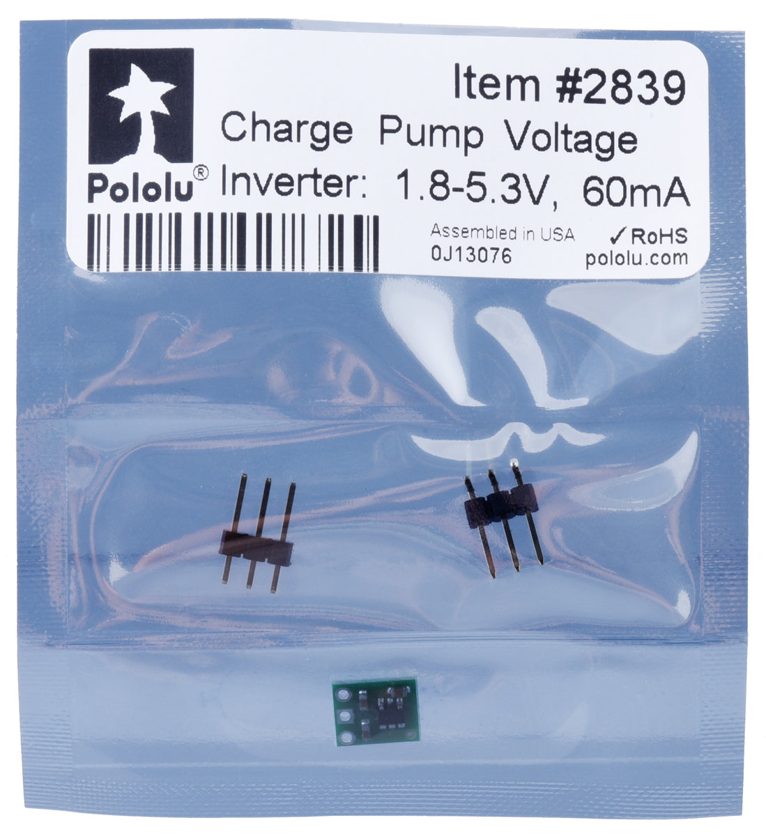 Charge Pump Voltage Inverter: 1.8-5.3V, 60mA